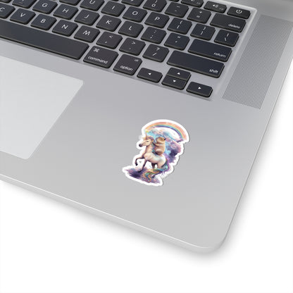 Whimsical Unicorn & Capybara  Vinyl Stickers | Colorful Rainbow Decor