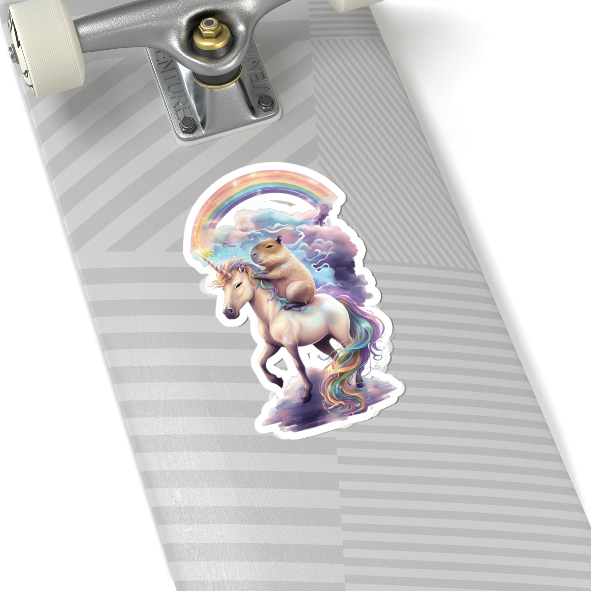 Whimsical Unicorn & Capybara  Vinyl Stickers | Colorful Rainbow Decor