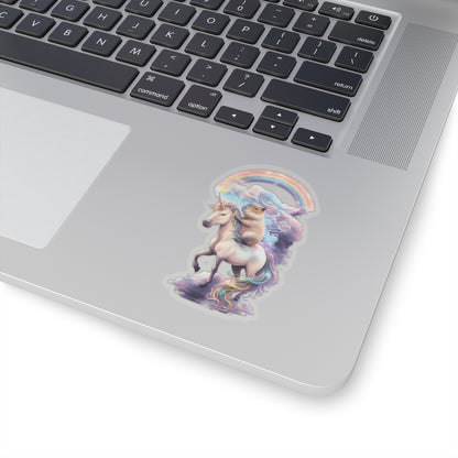 Whimsical Unicorn & Capybara  Vinyl Stickers | Colorful Rainbow Decor