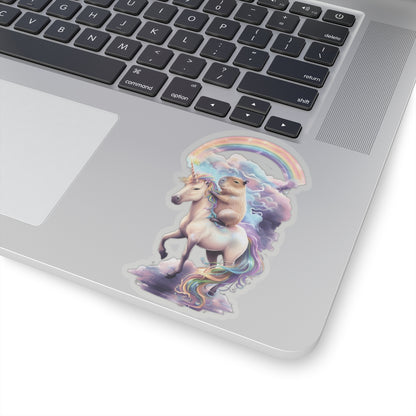 Whimsical Unicorn & Capybara  Vinyl Stickers | Colorful Rainbow Decor