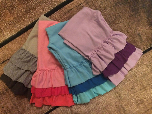 OMBRE TRIPLE RUFFLE CAPRIS